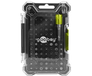 Goobay juego de puntas y portabits 72 piezas con adaptador y quick-rel