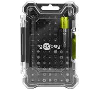 goobay Juego de puntas y portabits 72 piezas con adaptador y Quick-Release, puntas magnéticas de acero Cr-V, caja apilable, ideal para bricolaje, montaje y reparaciones, 77843