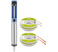 goobay Juego de soldador - Bomba desoldadora LSP 100 LC Con alambre desoldador de 2 mm, bobina de 1,5 metros - Ideal para aplicaciones de soldador, 75770