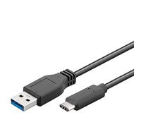 Goobay Kabel/Adapter 3m USB A USB C Macho Macho Negro - Cable USB (3 m, USB A, USB C, 3.0 (3.1 Gen 1), Macho/Macho, Negro)