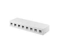 goobay Keystone 79426 - Caja vacía para módulos Keystone (8 Puertos, Panel de Conexiones vacío, para Panel de Conexiones de 8 vías, con Sistema Snap-In), Color Blanco
