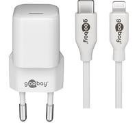 goobay Ladekabel mit Adapter weiB 1,0 m, 20 Watt NUEVO