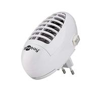 goobay Lámpara antimosquitos UV LED 1W, Trampa eléctrica silenciosa y sin químicos, con Bandeja extraíble y Rejilla de Seguridad, para Interiores, 20m², euroenchufe, 59813