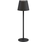 goobay Lámpara de mesa LED inalámbrica (37 cm), regulable con control táctil, 170 lm, luz cálida 3000 K, batería hasta 20 h, IP44 resistente al agua, carcasa metálica, con cable USB-C - negro, 77673