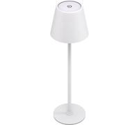 goobay Lámpara de mesa LED inalámbrica (37 cm), regulable con control táctil, 170 lm, luz cálida 3000 K, batería hasta 20 h, IP44 resistente al agua, carcasa metálica, con cable USB-C - blanco, 77672
