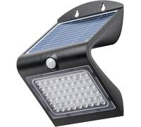 goobay - Lámpara de pared solar LED con sensor de movimiento, 4 W, IP65, blanco neutro 4000K, con batería recargable, sensor PIR, 2 modos de iluminación 500 lm, negro 77429