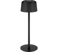 goobay Lámpara LED de mesa inalámbrica recargable, 25 cm, negra, táctil, 150 lm, luz cálida 3000 K, batería integrada, USB-C, para mesilla, escritorio y exterior, 77675