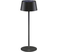 goobay Lámpara LED de mesa solar/regulación continua con control táctil/recargable sin cable para uso en interiores y exteriores IP44 / 150lm y 3000K blanco cálido, USB-C, negro 72026