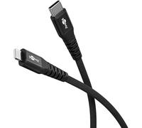 goobay Lightning a USB-C 60W / 0.5m / Cable textil flexible/Cable de carga de 480 Mbits USB C/Supersuave/Cable de carga rápida Apple Lightning cable/Cable textil/Negro / 74514