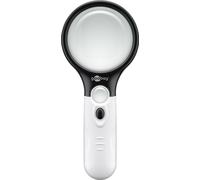 Goobay Lupa 41255 con luz LED, lupa de lectura con 2 aumentos y 12 aumentos para leer y trabajar