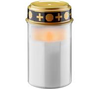 goobay Luz LED para tumbas con batería y temporizador, VELA IP44 para exteriores, velas para cementerios, Luces funerarias, Luz eterna, Lámpara para tumbas, Funciona con batería 2x C/LR14 Baby, 74367