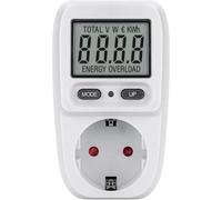 goobay Medidor digital de consumo eléctrico, rango 0,5-3680 W | Para refrigeradores, lavadoras, televisores y lámparas · Control sencillo del gasto energético · Pantalla digital clara