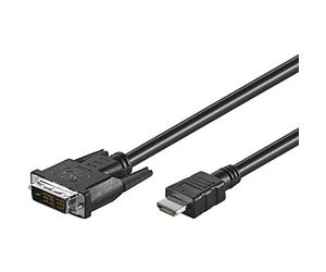 Goobay MMK 630-100 1.0m (HDMI-DVI) 1 m DVI-D Negro - Adaptadores de cable de vídeo (1 m, HDMI, DVI-D, Negro, Macho/Macho)