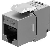 goobay Módulo Keystone RJ45 Cat 6A STP - Diseño delgado y corto, instalación sin herramientas, 10 Gbit/s, PoE+, apantallado, extra corto (29 mm), ideal para paneles de conexión y tomas de red 77942