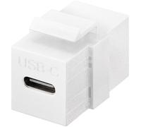 goobay Módulo Keystone USB-C hembra - Adaptador USB-C hembra, USB 3.2 Gen 2 (10 Gbps), color blanco