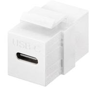 goobay Módulo Keystone USB-C Hembra - USB-C Hembra, USB 3.2 Gen 2 (10 Gbps), Color Blanco