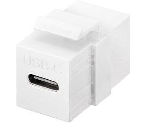 goobay Módulo Keystone USB-C Hembra - USB-C Hembra, USB 3.2 Gen 2 (10 Gbps), Color Blanco