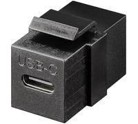 goobay Módulo Keystone USB-C hembra - USB-C hembra, USB 3.2 Gen 2 (10 Gbps), color negro