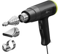 goobay Pistola de aire caliente 1500 W con control de temperatura regulable (50-500 °C), 450 l/min, incluye 4 boquillas intercambiables, ideal para bricolaje y reparaciones, 77822