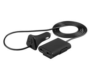 Goobay Quad USB En Coche Cargador 9.6A (4 X 2.4A) Con 1.8m Cable A Run A Trasera