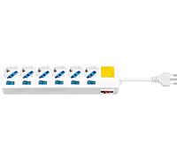 goobay Regleta de 6 enchufes con interruptores iluminados para Cada Toma 10254