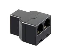 Goobay RJ-11 Adapter 2x RJ-11 Negro - Adaptador para cable (RJ-11, 2x RJ-11, Female connector / Female connector, Negro)