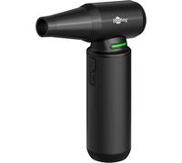 goobay Soplador de Aire eléctrico Superior, Negro, 180 W, 130.000 RPM, 3 Niveles + Modo Ajustable, con 8 boquillas, 3 cepillos, LED Integrado y batería Recargable USB-C, 77831