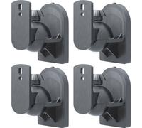 goobay Soporte de Pared para Altavoces Universal, Giratorio/Inclinable para Altavoces de hasta 3,5 kg, 4 Piezas, 49391, Negro