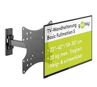 Goobay 49713 Basic Fullmotion (S) - Soporte de Pared para televisores de 23" a 42" (58-107 cm), Color Negro
