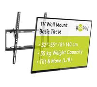 goobay Soporte TV Pared Inclinable 32-55 Pulgadas Ultra-Plano 20,5 mm VESA 400x400 hasta 35 kg - Basic Tilt M - 49731