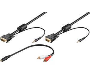 Goobay svga audio cable - 3m cable vga vga (d-sub) negro