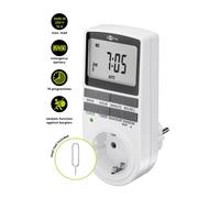 goobay - Temporizador Enchufe Digital - 10 programas Diarios - Toma de Corriente Temporizador Modo Aleatorio antirrobo -Incl. batería Reserva 100 días - 3680 W a 230 V (AC) y 16 A - 64900