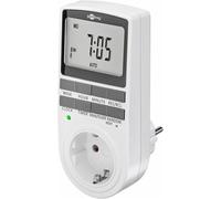 goobay - Temporizador Enchufe Digital - 10 programas Diarios - Toma de Corriente Temporizador Modo Aleatorio antirrobo -In atería Reserva 100 días - 3680 W a 230 V (AC) y 16 A - 64900
