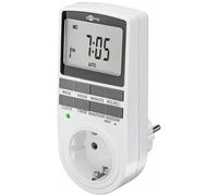 goobay - Temporizador Enchufe Digital - 10 programas Diarios - Toma de Corriente Temporizador Modo Aleatorio antirrobo -Incl. batería Reserva 100 días - 3680 W a 230 V (AC) y 16 A - 64900