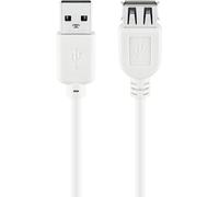 Goobay USB 2.0 A M/F 0.3m - Cable USB (0,3 m, USB A, USB A, 2.0, Male connector / Female connector, Blanco)