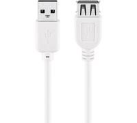Goobay USB 2.0 A M/F 1.8m - Cable USB (1,8 m, USB A, USB A, 2.0, Macho/Hembra, Blanco)