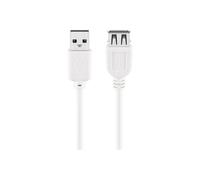 Goobay USB 2.0 A M/F 3m - Cable USB (3 m, USB A, USB A, 2.0, Macho/Hembra, Blanco)