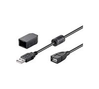 Goobay USB 2.0 AA 200 CLIP, 2m - Cable USB (2m, 2 m, USB A, USB A, Macho/Hembra, Negro)
