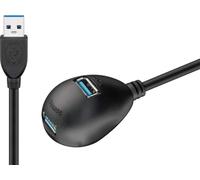 Goobay USB 3.0 A - 2x USB 3.0 A, 1.5 m Negro - Adaptador para cable (1.5 m, USB