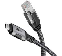 goobay USB C 3.1/RJ45 CAT 6 Kabel 3,0 m grau, schw NUEVO