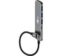Hub Goobay 4 puertos 5 Gbit/s modelo 79158 USB-C y USB-A aluminio gris