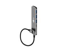 goobay USB C 3.2 - USB A 3.2 / USB C Macho a 1 x USB-C/3xUSB-A, concentrador Compacto para Ordenador portátil y Tableta, Velocidad de Datos de hasta 5 Gbps, Compatible con Windows/Linux/macOS -79158