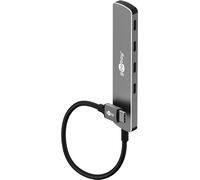 goobay USB C 3.2 - USB A 3.2 / USB C Macho a 4xUSB-C, concentrador Compacto para Ordenador portátil, Tableta, Smartphone, Velocidad de Datos de hasta 5 Gbps, Compatible con Windows/Linux/macOS -79160