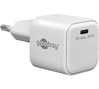 Goobay USB C PD - Cargador rápido (65 W) / Quick Charger/Cargador USB C para Samsung, iPhone, iPad, MacBook Adaptador de Carga para Enchufe de Corriente/alimentación para Cable de Carga/Blanco 65370