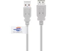 Goobay Cable USB 2.0 68914 – Alargador USB A-A 1,8 m Alta velocidad Gris