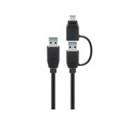 goobay Wentronic 55560 - Cable USB 3.0 con Adaptador USB A a USB-C (1 m, Conector USB 3.0 Tipo A)