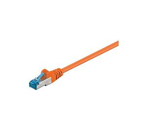 Goobay Wentronic 93656 - Cable de Red SSTP PIMF (Cat. 6a, 2 Conectores RJ45, con apantallamiento) Naranja 0,5m