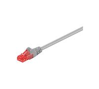 Goobay Wentronic 95591 - Cable de Red U/UTP (Cat. 6, 2 Conectores RJ45, sin apantallamiento), Color Gris