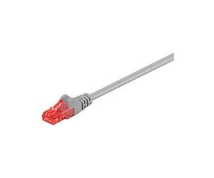 Goobay Wentronic 95591 - Cable de Red U/UTP (Cat. 6, 2 Conectores RJ45, sin apantallamiento), Color Gris