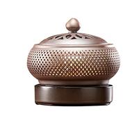GOOBIX Quemador de Incienso de Cono Soporte de Palo de Incienso de Calabaza, Quemador de Incienso eléctrico de cerámica, Horno de aromaterapia con Control de Temperatura de sincronización,A